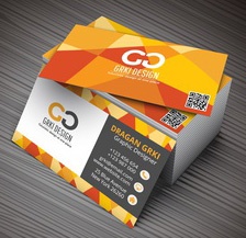 Vector illustartion of 3D creative business card mockup.