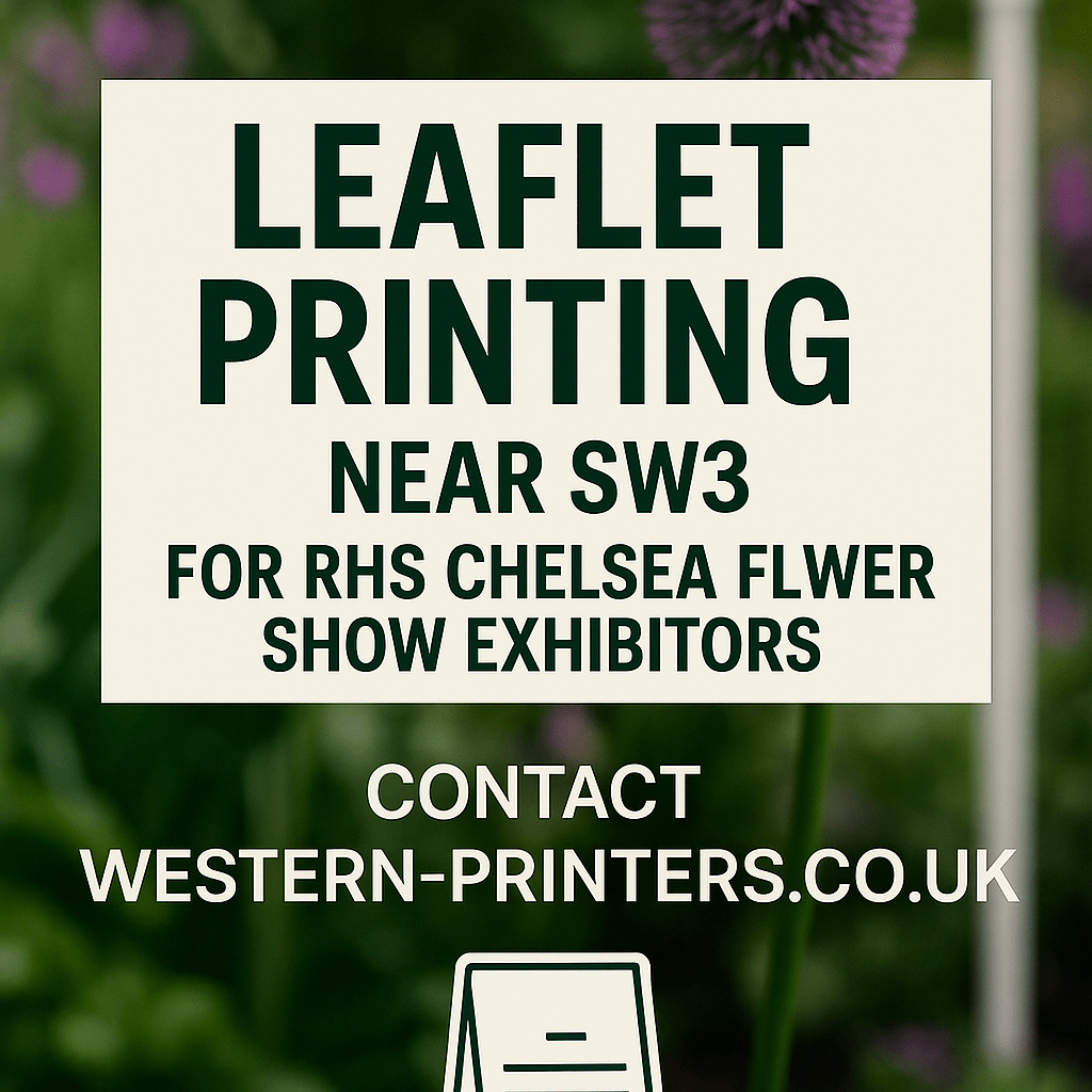 Need leaflets for RHS Chelsea Flower Show London SW3. Call 020 7387 5129